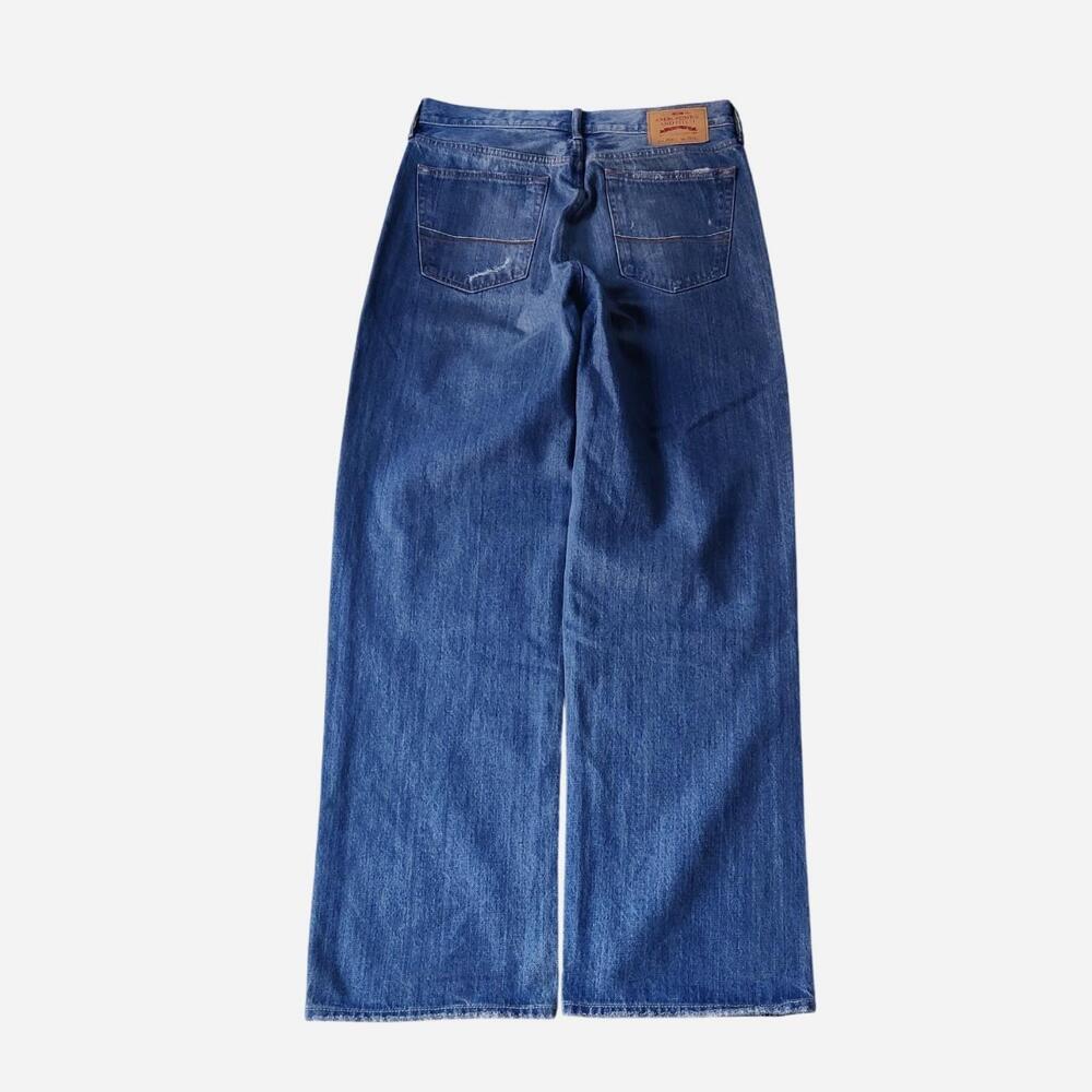 Brand New Abercrombie & Fitch blue denim baggy jeans